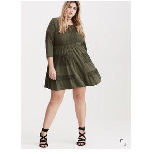 Torrid | Lace Inset Challis Dress boho chic